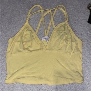 Yellow basic crop top